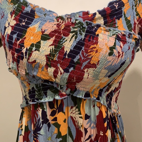 Floral smocked off the shoulder dress - Picture 7 of 7